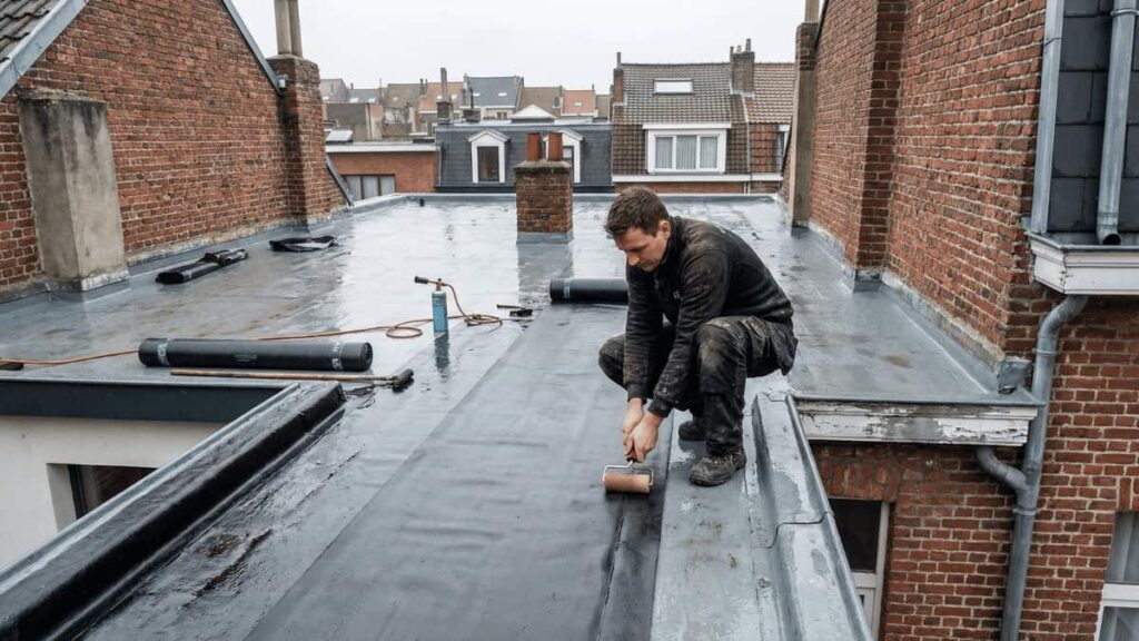 Installation d'une couverture EPDM neuve par un artisan qualifié