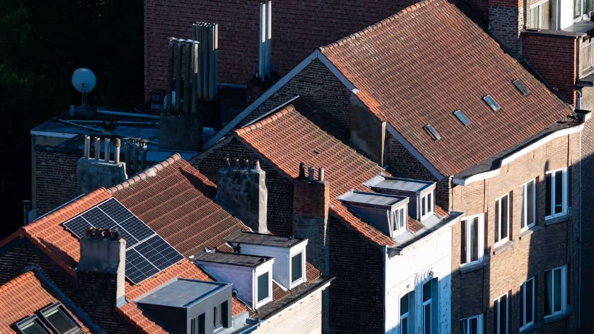 Maisons bruxelloises vues du ciel. 